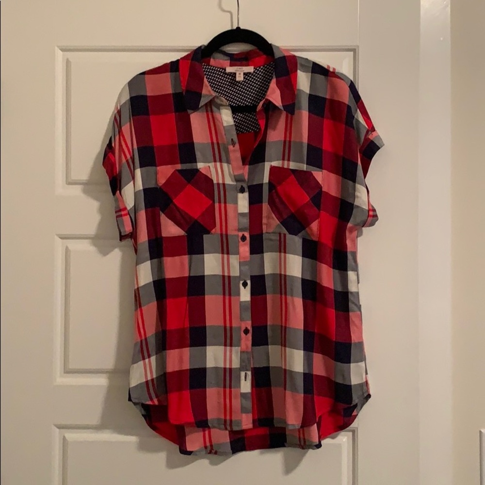 COMO VINTAGE PLAID SHORT SLEEVE BUTTON DOWN SHIRT